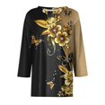thumbnail image 5 of Endives Women's 3/4 Sleeves Blouse Tops Round Neck Printed Womens Blouse T Shirt Basic Tee Spring Outfit, 5 of 5
