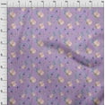 thumbnail image 3 of oneOone Cotton Poplin Twill Pastel Purple Fabric Flower & Leaves Watercolor Diy Clothing Quilting Fabric Print Fabric By Yard 56 Inch Wide, 3 of 4