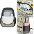 thumbnail image 4 of Sunflower and Daisy Blue Pattern 17" Waterproof Oxford School Backpacks for Teens, S-Shape Padded Straps, for School, Travel, Hiking, Camping, 4 of 5