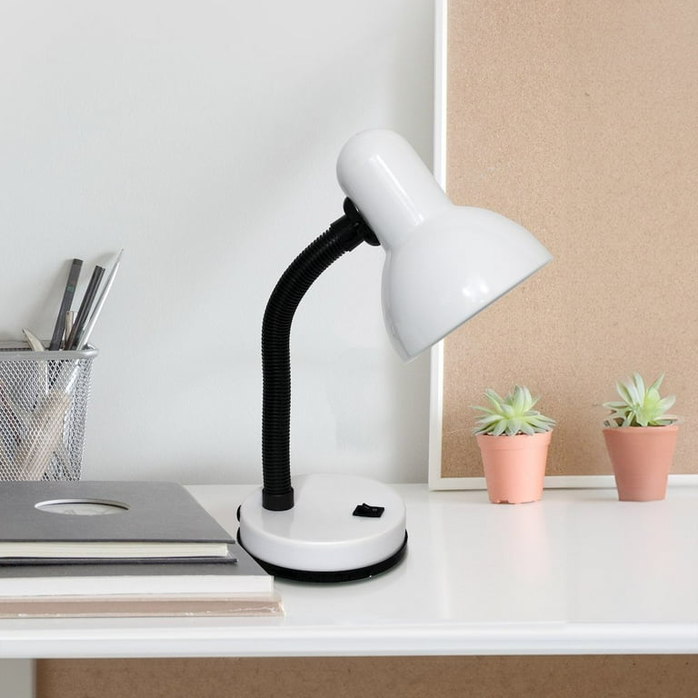 Simple Designs Basic Metal Desk Lamp with Flexible Hose