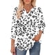 thumbnail image 3 of TaTaai Spring Top for Women V-Neck Casual 3/4 Sleeve with Smocked Cuffs Loose Fit Printed Blouse Fashion Unstructured Print Soft Comfortable for Daily Outing Gift, 3 of 6
