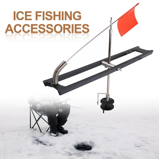 Ice Fishing Tip Ups, Fishing Tackle Tool with Flag Pole for Winter, Thermal  Tip Up with Orange Pole Flags, Portable Outdoor Angler Tackle Fishing