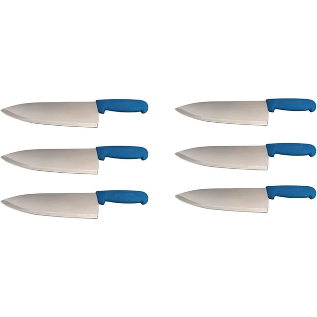 Cozzini Cutlery Imports 10" Chef Knife Choose Your Color - Razor Sharp Commercial Kitchen Cutlery - Cook's Knives (6 Pack - Blue)