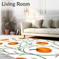 thumbnail image 2 of ODIKA 2'x3' Machine Washable Non-Slip Area Rug, Watercolor Pumpkin Patch with Delicate Vine Tracery Network High Traffic Rug, Orange, 512875, 2 of 7