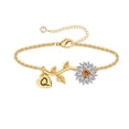 thumbnail image 1 of TINGN Initial Sunflower Bracelets for Girls Women 14k Gold Plated Sunflower Bracelets, 1 of 6