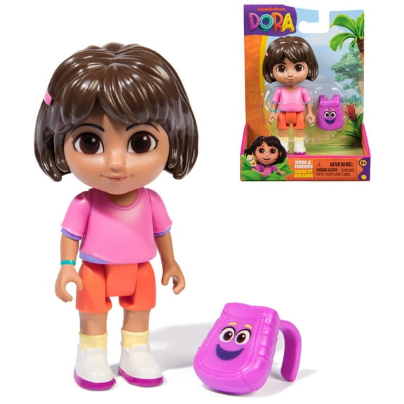 Dora the Explorer, 3-inch Dora Toy Figure with Movable Head & Arms and Backpack Accessory, for Kids 3 and up