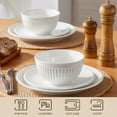 thumbnail image 3 of Vancasso 12pcs Dinnerware Sets, Ceramic Kitchen Plates and Bowls Sets, Minimalist Round Style Dinner Set For 4, Microwave & Dishwasher Safe, 3 of 8