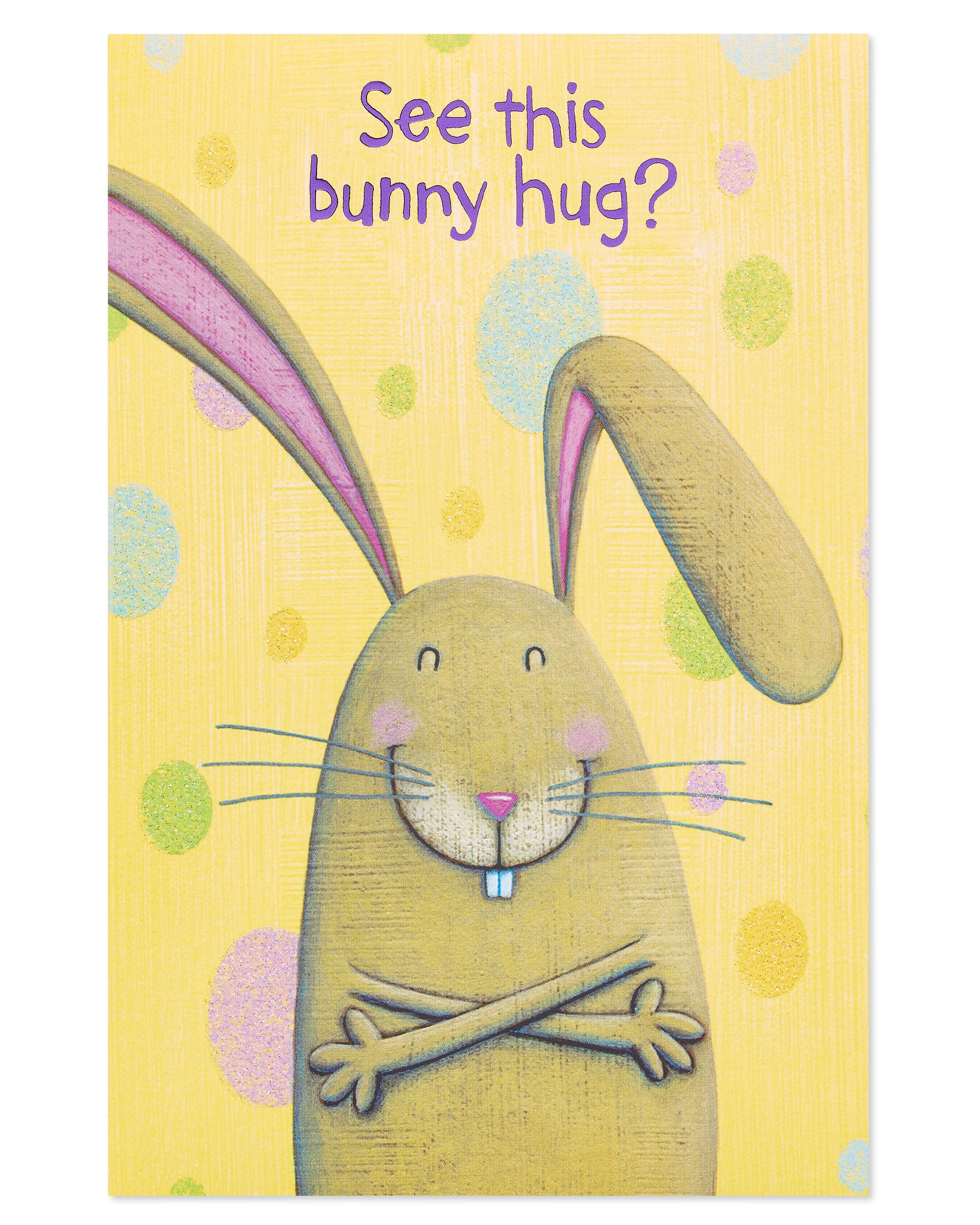 American Greetings Easter 6Count Bunny Hug Easter Card with Glitter
