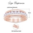 thumbnail image 3 of AFFY Anniversary Wedding Band For Men Round 1.00 Carat Lab Grown Diamond Half Eternity Rings in 10K Solid Rose Gold Jewelry Gift for Him Ring Size 13, 3 of 7