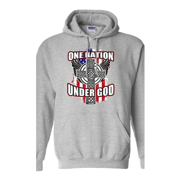 One Nation Under God Cross USA America Patriotic DT Sweatshirt Hoodie