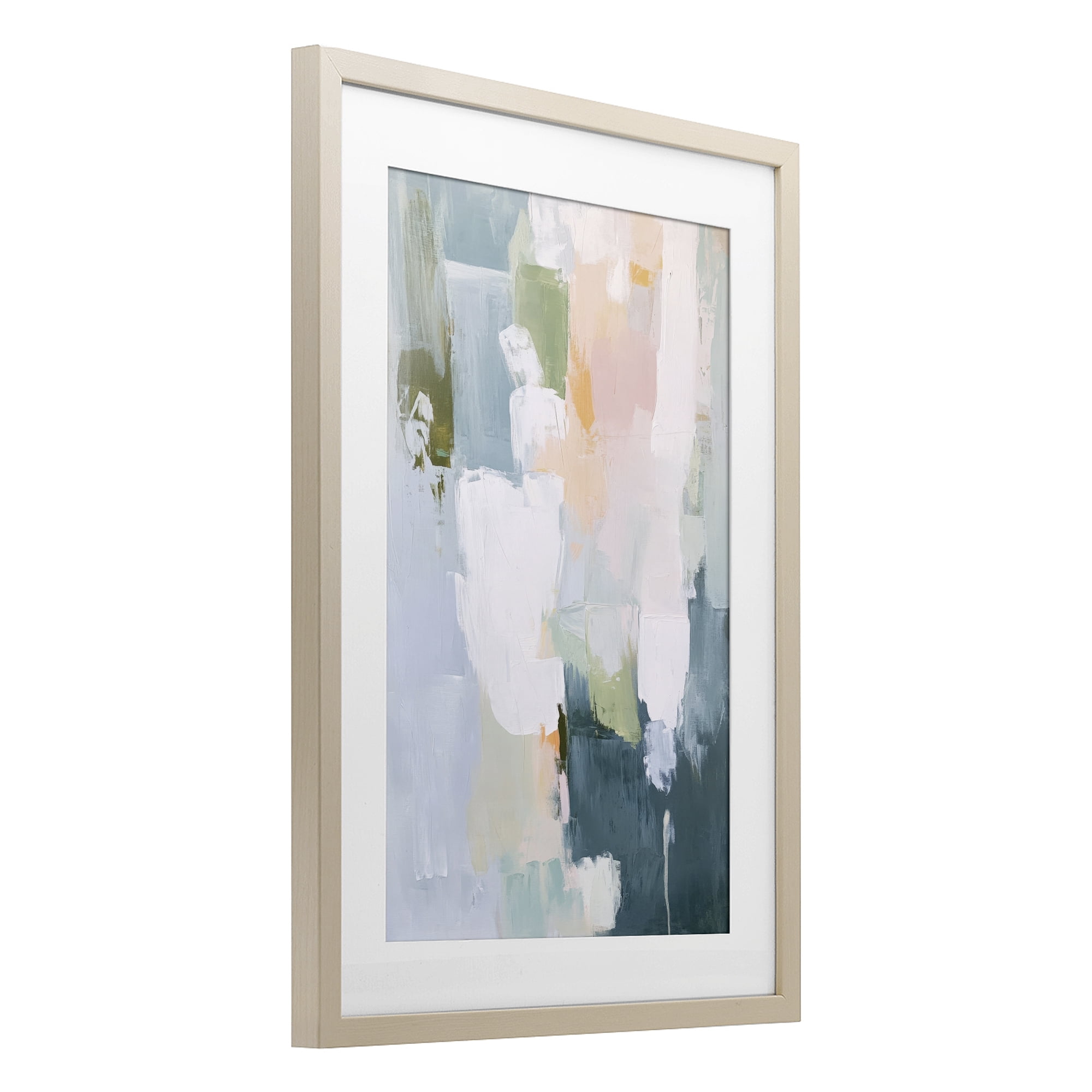 Stupell Industries Abstract Pastel Brushstroke Composition Birch Framed Print Under Glass, design by Petal Prints Design