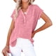 thumbnail image 1 of Eres Más Que una Camisa de Puntuación de Prueba Estilo Casual de Manga Corta de las Mujeres V Cuello Blusa Superior, Camisas de Manga Corta para las Mujeres Pullover de Botón Casual, 1 of 5