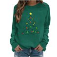 thumbnail image 3 of Ichuanyi Womens Christmas Long Sleeve Crewneck Sweatshirts Christmas Print Casual Pullover Cute Xmas Shirt Top, 3 of 6