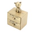thumbnail image 2 of Tooth Box, Drawer Opening Design Teeth Saver Box Cute Bear-Shape Durable Sturdy With 2 Drawers For Collection For Growth Memorial For Gift For Children Green Patina,Ancient Tin, 2 of 8