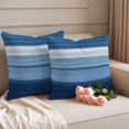 thumbnail image 6 of Outdoor Pillow Covers 26x26 Set of 2, Blue Ombre Stripe Waterproof Patio Throw Pillow Covers for Couch Sofa Chair, Farmhouse Striped Modern Abstract Art Decorative Pillowcases for Throw Pillows, 6 of 9
