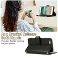 thumbnail image 2 of Allytechgroup Stylish iPhone 8 Plus/ 7 Plus Case Wallet with Card Slots and Zipper Pocket, Hand Wrist + Crossbody Strap RFID Blocking Girls Women Phone Case for Apple iPhone 8 Plus/ 7 Plus, Black, 2 of 9