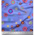 thumbnail image 1 of Soimoi Blue Polyester Crepe Fabric Insect & Floral Clip Art Fabric Prints by Yard 52 Inch Wide, 1 of 3