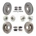 thumbnail image 1 of Transit Auto Front Rear Hub Bearings Assembly Disc Brake Rotors and Semi-Metallic Pads Kit (10Pc) for Car Volkswagen CC with 340mm Diameter Rotor - Left Right Side (Driver Passenger) KBB-114411, 1 of 11