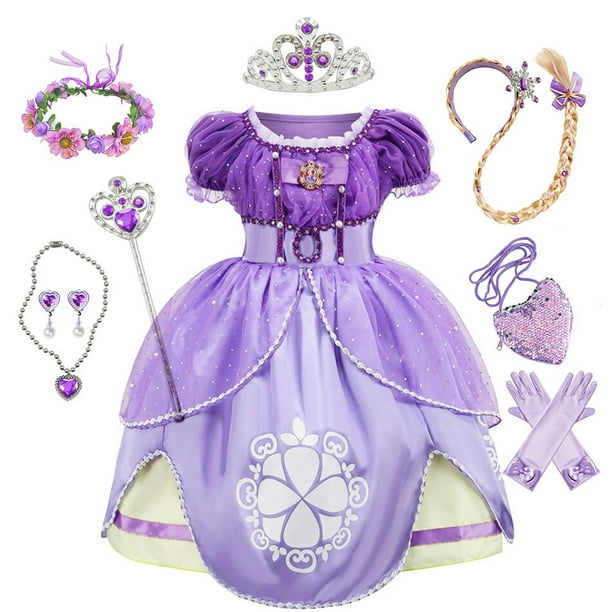 Vestido de Princesa Sofia para nina disfraz de Cosplay con apliques de perlas ropa de tul mullida de lujo para Halloween nuevo Fivean unisex Walmart en linea
