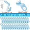 thumbnail image 2 of Hangers Space Savers, 40 Pcs Magic Hanging Hooks Cloth Hanger Connector Hooks for Wardrobe Organisation Closet Space Saving(BLUE), 2 of 5