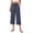Navy, variant on Fantaslook Women Capri Pants Wide Leg High Waisted Drawstring Capris Summer Casual Linen Cropped Pants with Pockets