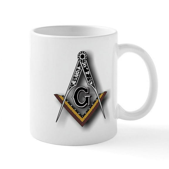 CafePress - Masonic Square And Compass Mug - 11 oz Ceramic Mug - Novelty Coffee Tea Cup