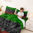 thumbnail image 3 of Erosebridal Miner Game Queen Sheet Sets for Kids Boys, Pixelated Theme Checkered Bed Set, 1 Flat Sheet, 1 Fitted Sheet and 2 Pillowcases, 3 of 5