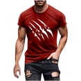 thumbnail image 1 of Hombres Pantalones Cortos de Manga Corta Impresa Casual Cuello Redondo Superior, Camisa de Moda para el Verano Y la Primavera, 1 of 8