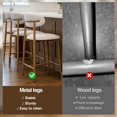 thumbnail image 5 of JERBOR Bar Stools Set of 2, Counter Height Bar Stools Upholstered Counter Stools Modern Barstools with Metal Legs for Kitchen Island Dining Room, Beige, 5 of 8
