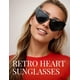 thumbnail image 2 of Gafas de sol vintage Ricawa en forma de corazón estilo cat eye, paquete de 8, color negro, 2 of 7