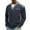 #034 Blue, variant on Men's V Neck Walf Knit Patch Sweatshirt with Chest Pocket, Long Sleeve Tee Shirt for Big and Tall,Blue,S