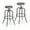 Set of 2 Walnut, variant on Homy Casa Set of 4 Swivel Bar Stools - 27 to 30 Inch Industrial Adjustable Height Counter Bar Stools with Wooden Seat Metal Footrest, Oak