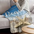 thumbnail image 3 of Blue Starfish Blanket Soft Cozy Warm Throw Blanket for Couch, Plush Fuzzy Flannel Fleece Blankets for Sofa, Coastal Coral Ocean Ombre Brown Wooden Bed Blankets Lightweight Gifts for Women, 40"x60", 3 of 9