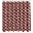 thumbnail image 3 of Ambesonne Retro Shower Curtain, Cutrvy Wavy Lines Dark Tile, 69"Wx70"L, Burgundy White, 3 of 3