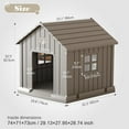 thumbnail image 6 of Dog House for Outdoor & Indoor Use with Window, Waterproof Ventilated Kennel with Elevated Floor, Easy to Clean Shelter for Small Medium Dogs (Grey, 29.9" L x 32.3" W x 32.5" H), 6 of 15