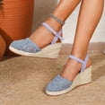 thumbnail image 2 of Summer Sloped Heel Sandals for Women Ethnic Style High Heeled Breathable Casual Dressy Footwear, 2 of 6