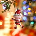 thumbnail image 4 of Festive Christmas Decorations - Assorted Character Ornaments with Hooks - Durable Plastic Tree/Window Pendants (4.7in, Red), 4 of 6