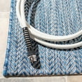 thumbnail image 3 of SAFAVIEH Courtyard Morven Chevron Stripes Indoor/Outdoor Runner, 2'3" x 16', Navy/Grey, 3 of 6