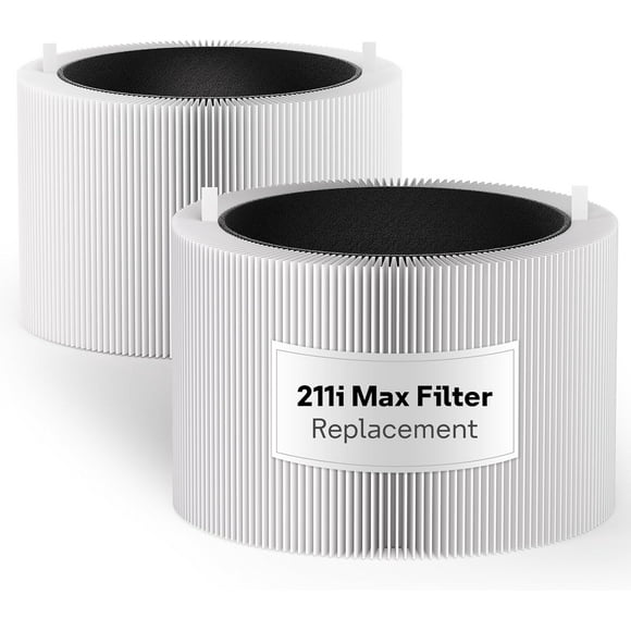 2 Pack Blue Pure 211i Max Filter Replacement Compatible with Blueair Blue Pure 211i Max Air Purifier, H13 True HEPA & Activated Carbon Filter, Compare to Part #F2MAX
