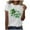#100-White, variant on Xuyuer St. Patrick's Day Women Shamrock Clover Graphic Casual T-Shirt Short Sleeve Fashionable Tee Pullover Tops Shamrock Tee Round Neck T-Shirt Irish Tops