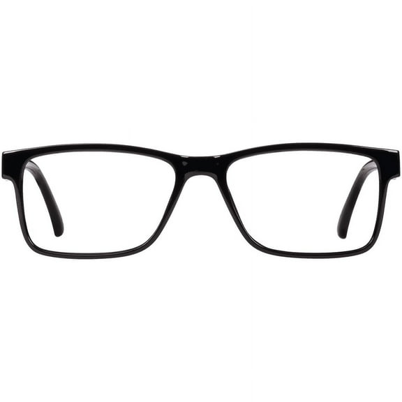 Equate Men's Finn Bluelight Rectangular Reading Glasses with Case, Black,  1.25