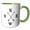 Green/White, variant on 3drose, Image of Arrow with Text of N,e,w,s, 11oz Two-tone Green Mug