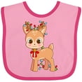 thumbnail image 3 of Inktastic Cute Christmas Reindeer with Christmas Lights Boys or Girls Baby Bib, 3 of 4