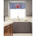 thumbnail image 5 of Kitchen Cafe Valance Curtain for Small Windows,Happy 4th of July Star and Stripe Flag Rod Pocket Short Valances Farm Red Truck on Blue Checker Window Treatment Panel for Living Room/Bedroom,42x12in, 5 of 8