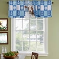 thumbnail image 4 of 2 Pack Valances for Windows, Funny Cow Window Valances for Living Room/Bedroom/Bathroom, Cute Art Modern Lovely Animals on Showering Blue Light Filtering Kitchen Curtain Valance 60"W x18" L, 4 of 9