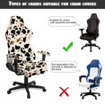 thumbnail image 6 of SCRAWLGOD Cow Print Black Beige Set of 4 Gaming Chair Covers Slipcovers Non-Slip Dustproof Rotating Armchair Slipcovers Stretch Gamer Chair Cover with Armrest Covers, 6 of 7