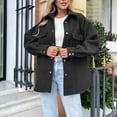 thumbnail image 2 of YAYUBA Women's Winter Sherpa Jacket Button Down Fuzzy Shacket Outwear Coat with Pockets, 2 of 5