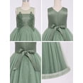 thumbnail image 6 of IBTOM CASTLE Flower Girl Formal Maxi Wedding Dress Floral First Communion Easter Ball Gown Tween Pageant Junior Bridesmaid Dresses Green, 6 of 7
