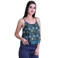 thumbnail image 2 of Moomaya Printed Womens Spaghetti Strap Crop Top Cami Summer Tops, 2 of 5