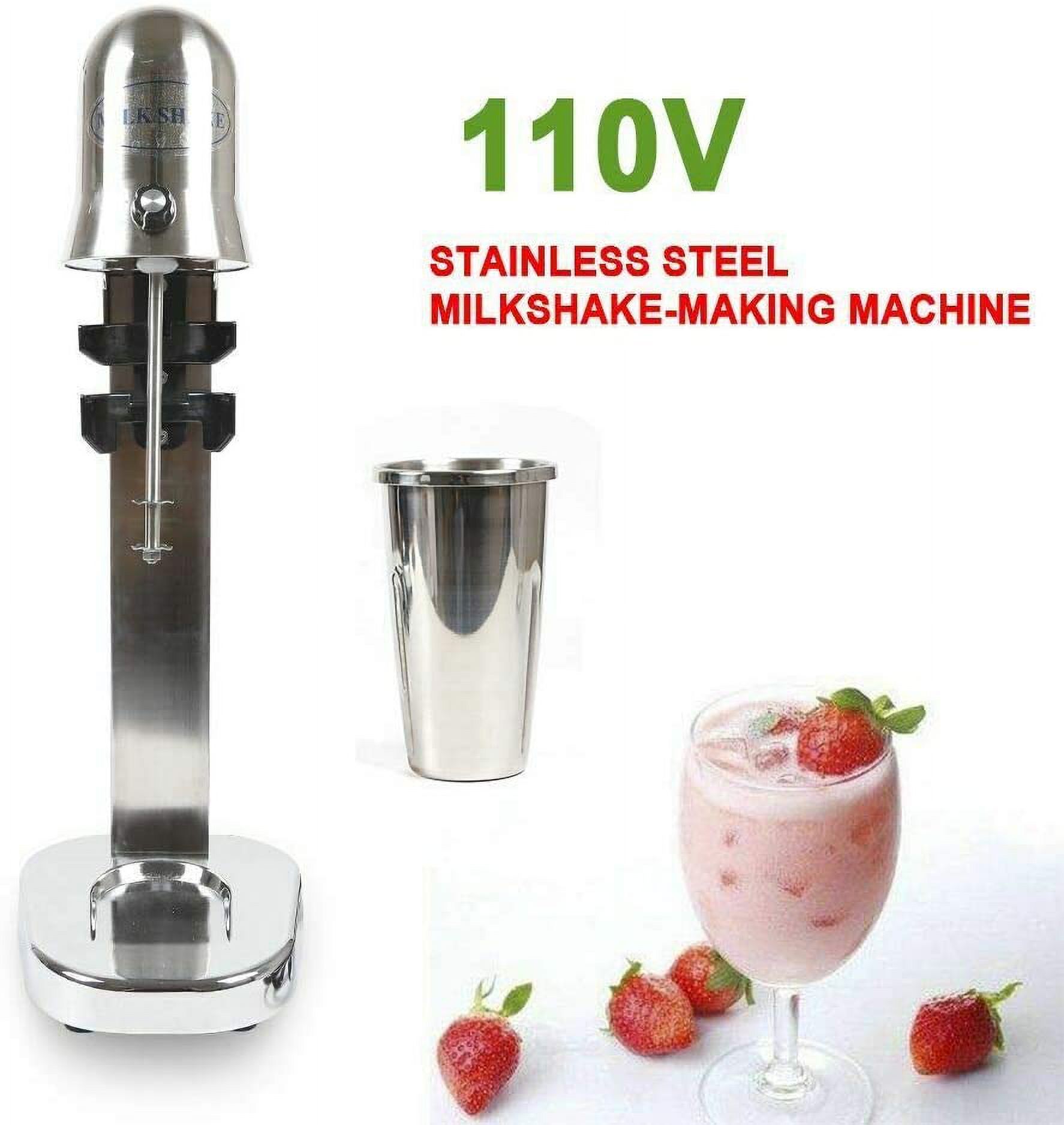 Electric Milk Shaker 110V 60HZ 280W 18000RMP Commercial Stainless Steel Drink Mixer Machine Smoothie Malt Blender 4.5KG with 2 Speed Adjustable for Home Shop (Round Head) - image 2 of 8